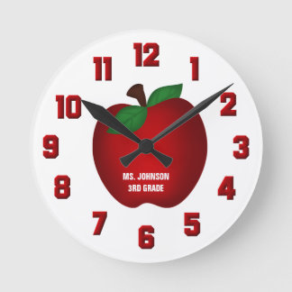 Personalized Apple Wall Clock Runde Wanduhr