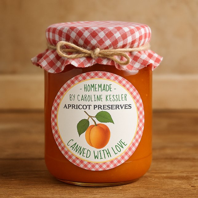 Personalized Apricot Preserves Canning Label Sheet Runder Aufkleber (Von Creator hochgeladen)