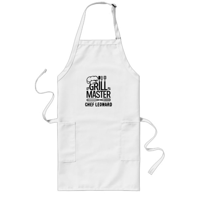 personalized apron BBQ gift Father’s Day gift  Lange Schürze (Vorne)
