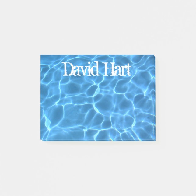 Personalized Aqua Blue Swimming Pool Post-it Klebezettel (Vorderseite)