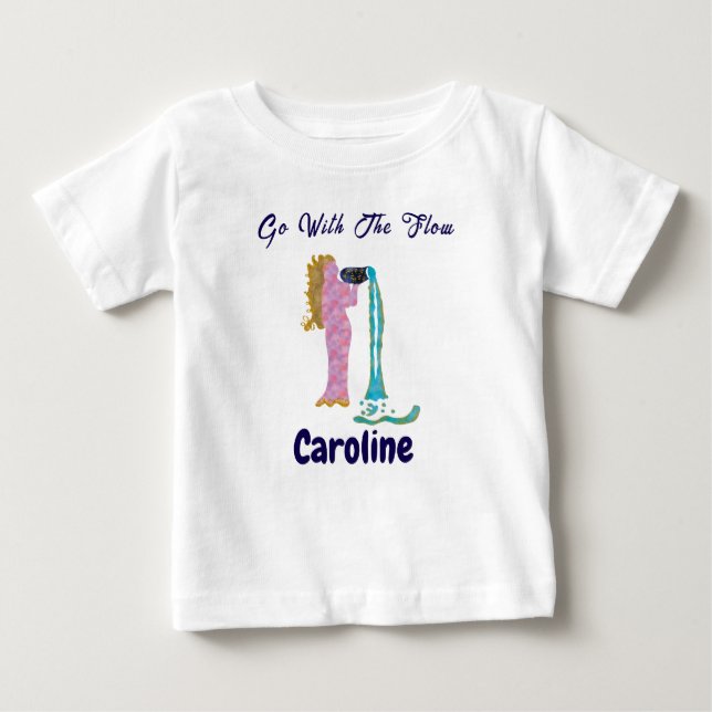 Personalized Aquarius Zodiac Impressionist Toddler Baby T-shirt (Vorderseite)