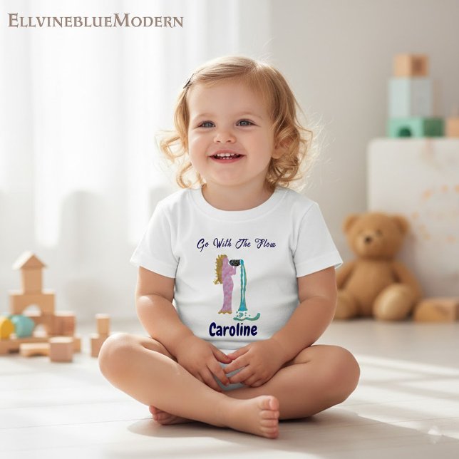 Personalized Aquarius Zodiac Impressionist Toddler Baby T-shirt (Von Creator hochgeladen)