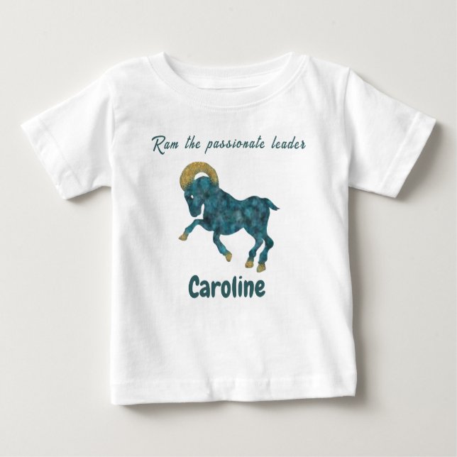 Personalized Aries Zodiac Impressionist Toddler  Baby T-shirt (Vorderseite)