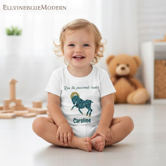 Personalized Aries Zodiac Impressionist Toddler  Baby T-shirt (Von Creator hochgeladen)