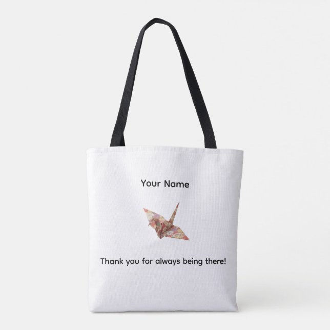 Personalized Arigatou Tote Bag | Custom Name & Mes (Rückseite)