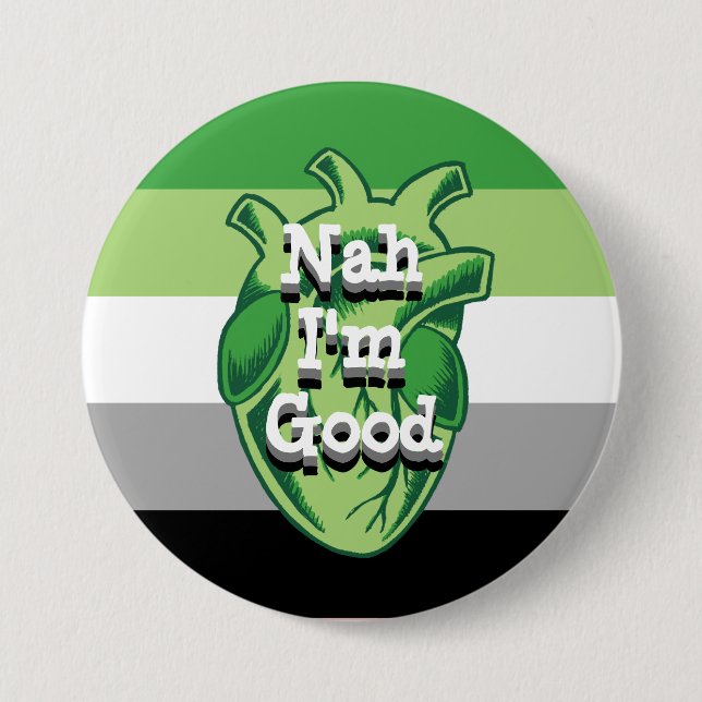 Personalized Aromantic AntiValentines Heart Button (Vorderseite)