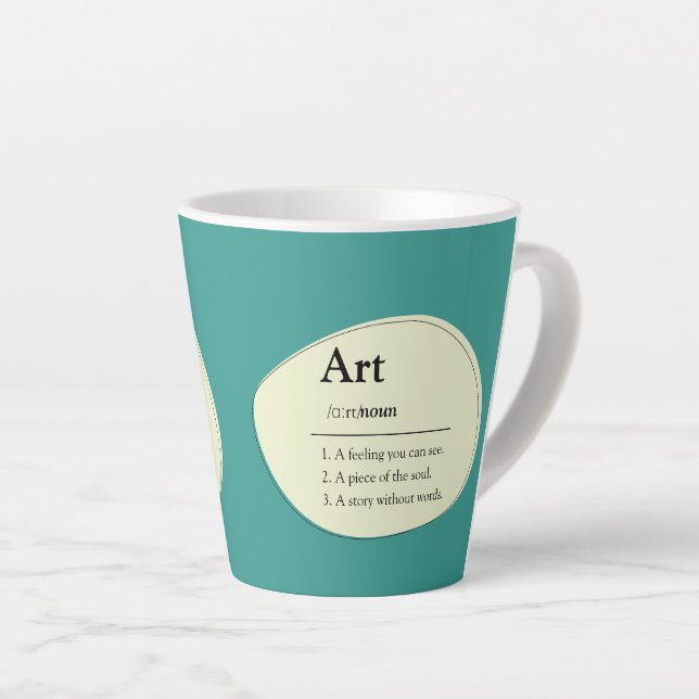 Personalized Art Dictionary Style Coffee Mug Milchtasse (Rechte Ecke)