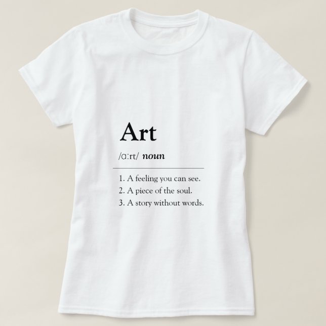Personalized Art Dictionary Style T-Shirt (Design vorne)