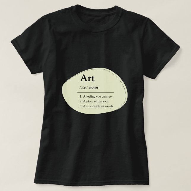 Personalized Art Dictionary Style T-Shirt (Design vorne)