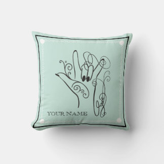 Personalized ASL Throw Pillow Kissen