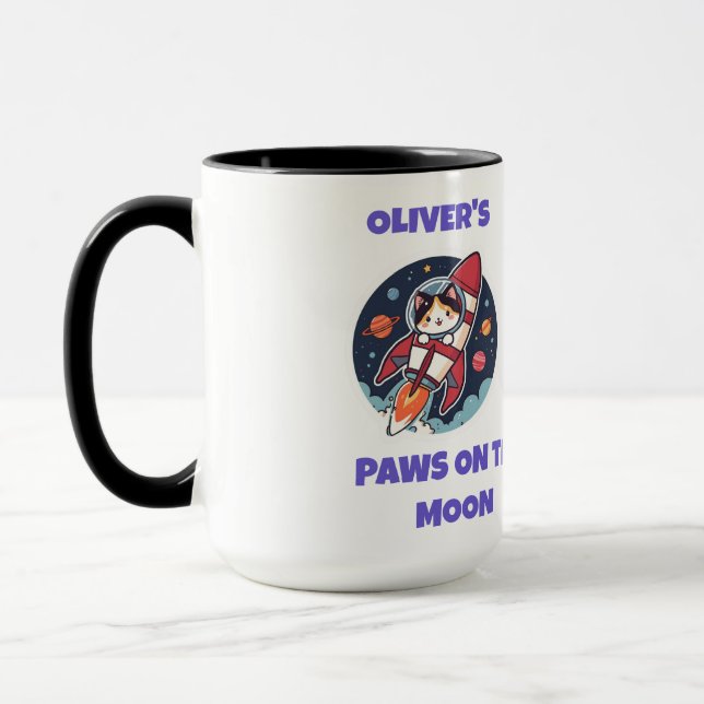 Personalized Astronaut Kitty Coffee & Cocoa Cup Tasse (Links)