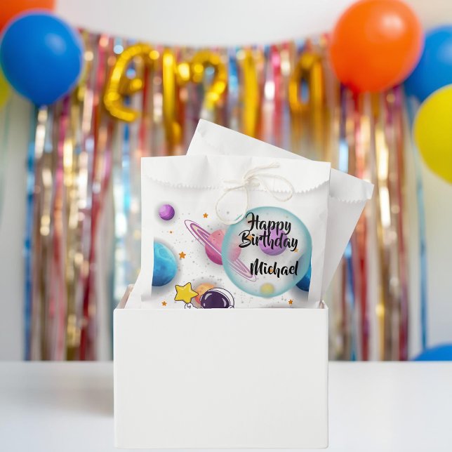 Personalized Astronaut & Planets Favor Bags Geschenktütchen (Von Creator hochgeladen)
