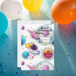 Personalized Astronaut & Planets Party Invitation Einladung