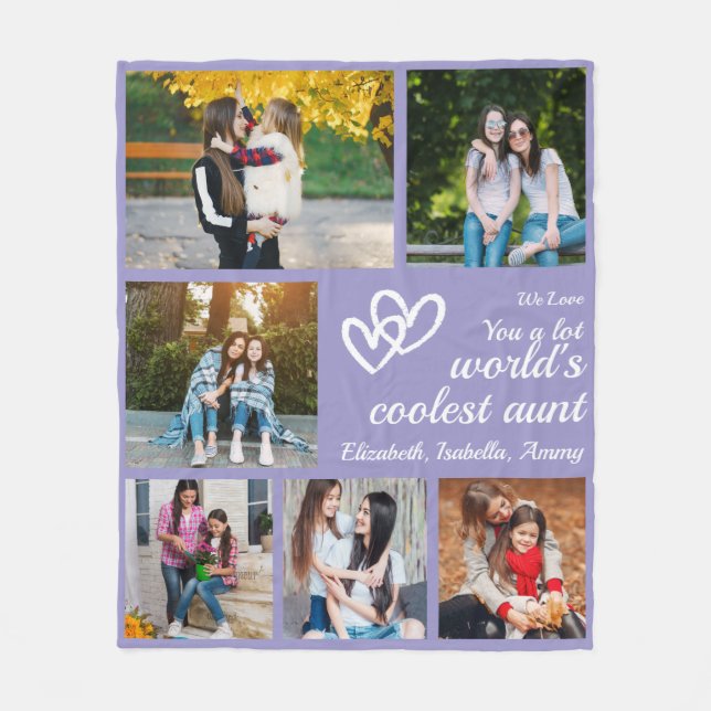 Personalized Aunt Violet 6 Custom Family Photo Fleecedecke (Vorderseite)