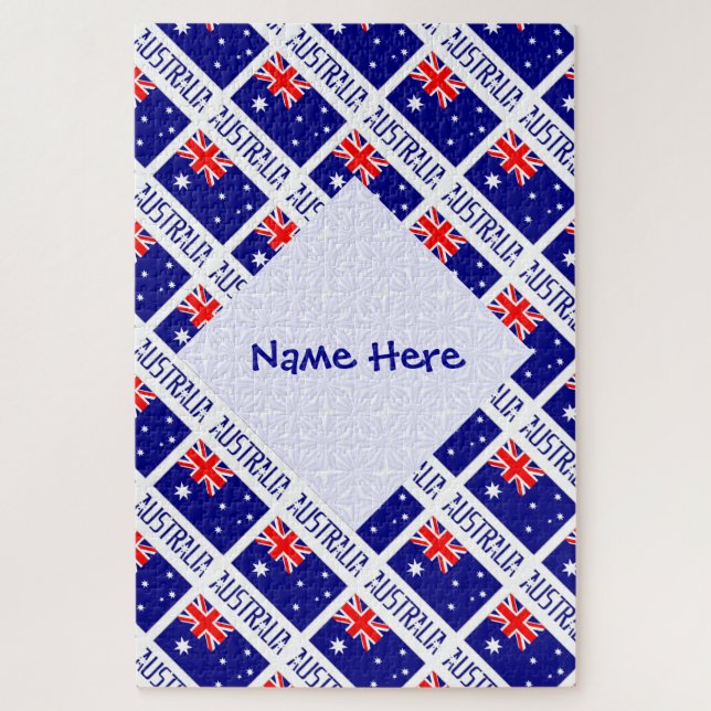 Personalized Australia Flag Tiled Puzzle (Vertikal)
