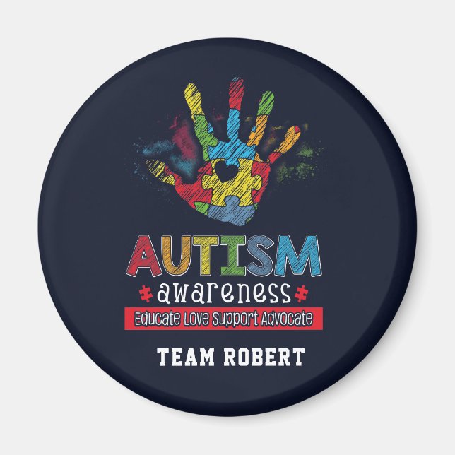 Personalized Autism Awareness Educate Advocate Magnet (Vorne)