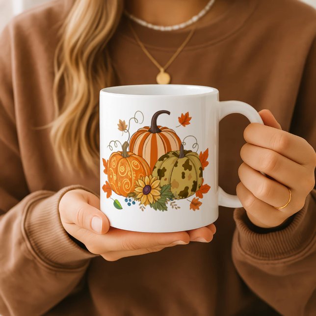 Personalized Autumn Pumpkin Patch Custom Name Mug Reisebecher (Von Creator hochgeladen)