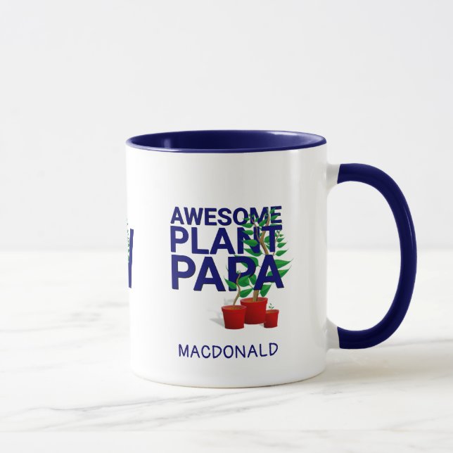 Personalized AWESOME PLANT PAPA Monogram Tasse (Rechts)