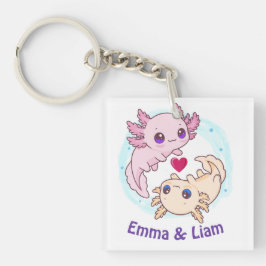 Personalized Axolotl Couple Valentine Keychain Schlüsselanhänger