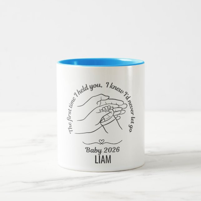 Personalized Baby 2026 Blue Name Coffee Mug  Zweifarbige Tasse (Mittel)
