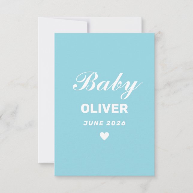 Personalized Baby Announcement Card RSVP Karte (Vorderseite)