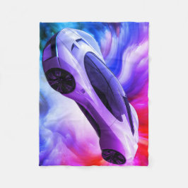 Personalized Baby Blanket With a Fancy Car on It Fleecedecke