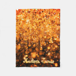 Personalized Baby Blanket With Gold Faux Sparkle  Fleecedecke