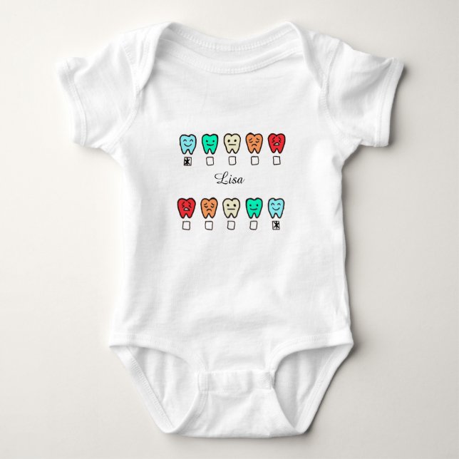 Personalized- Baby Bodysuit - Custom-tooth design Baby Strampler (Vorderseite)