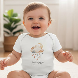 Personalized Baby Bodysuit - Moon & Stars Name Strampler