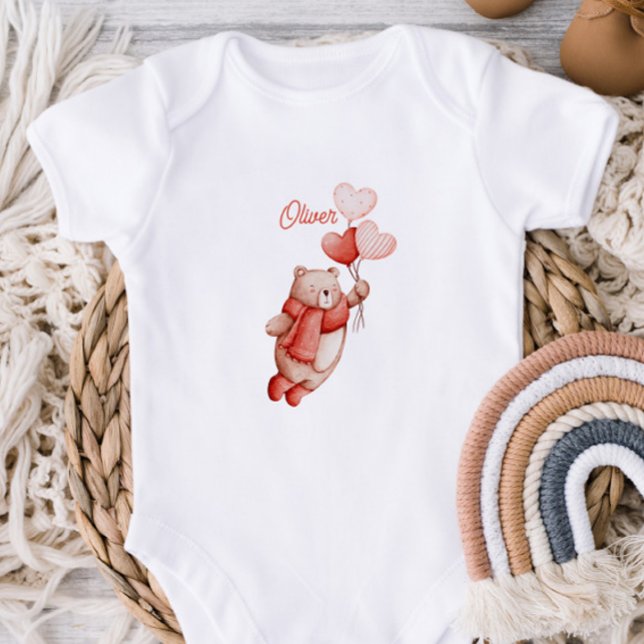 Personalized Baby Bodysuit With A Watercolor Teddy Strampler (Von Creator hochgeladen)