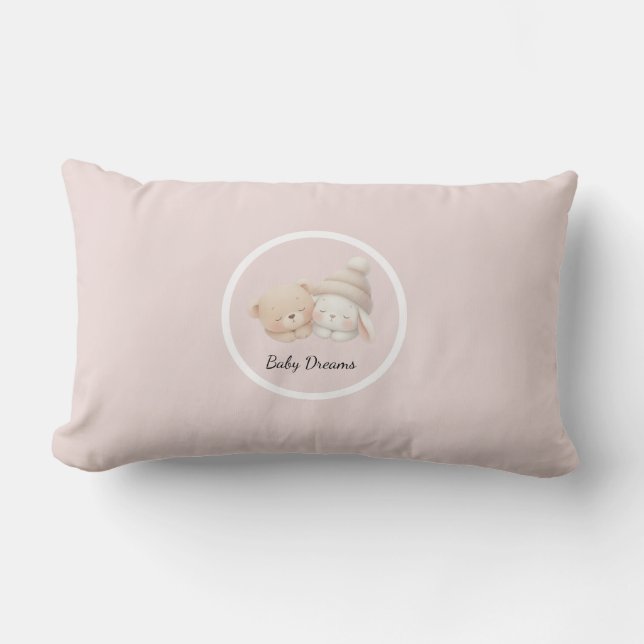 Personalized Baby Dreams Burp Cloth – Cute Bear &  Lendenkissen (Vorderseite)
