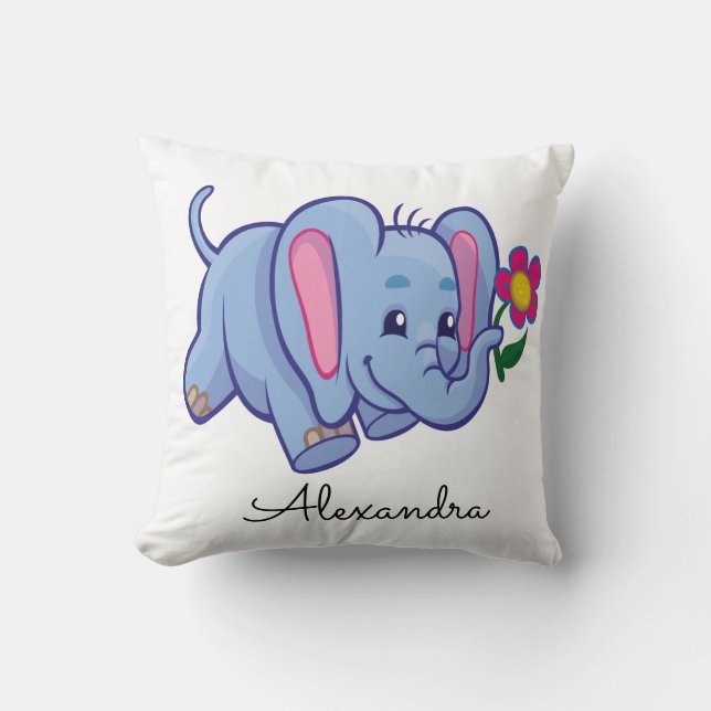 Personalized Baby Elephant Kissen (Vorderseite)