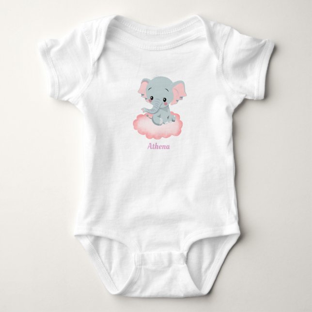 Personalized Baby Elephant Strampler (Vorderseite)