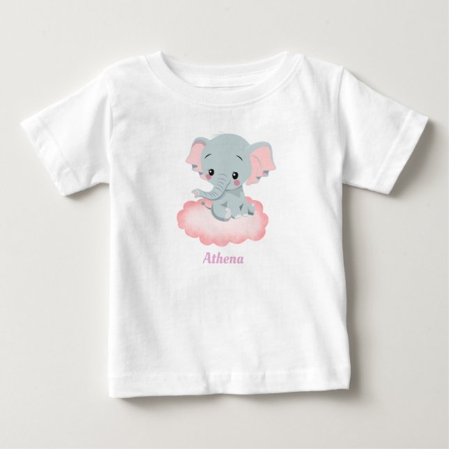 Personalized Baby Elephant T-shirt (Vorderseite)