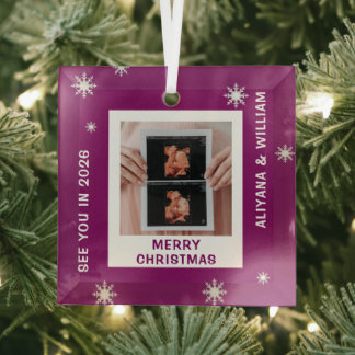 Personalized Baby Expecting Pregnancy Christmas Ornament Aus Glas