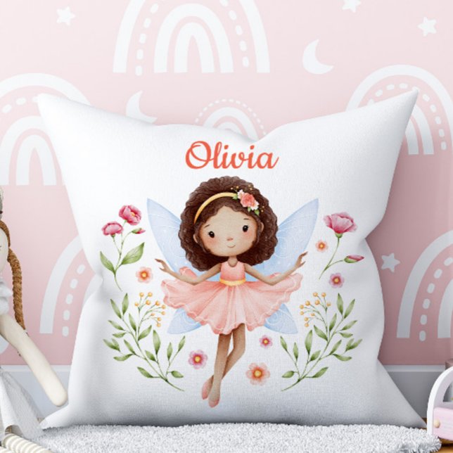 Personalized Baby Girl Pillow With A Fairy Print Kissen (Von Creator hochgeladen)