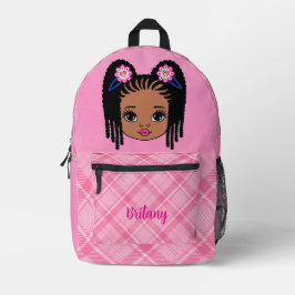 Personalized Baby Girl Pink Plaid Printed Backpack Bedruckter Rucksack