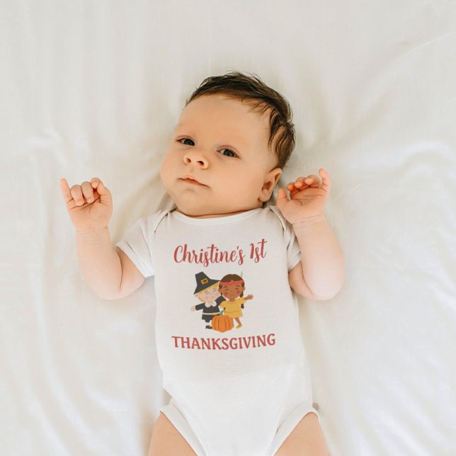 Personalized Baby’s First Thanksgiving Bodysuit Baby Strampler (Von Creator hochgeladen)