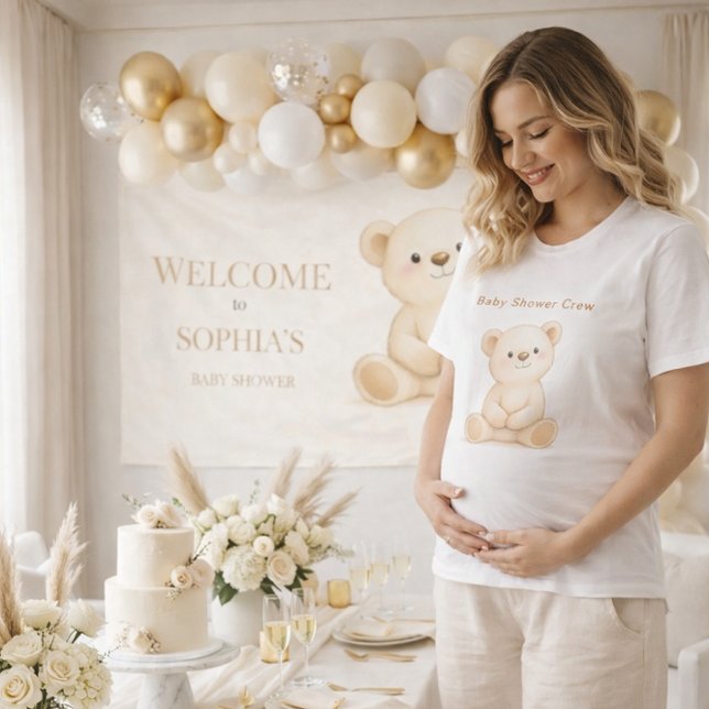Personalized Baby Shower Boho Bear T-Shirt (Von Creator hochgeladen)