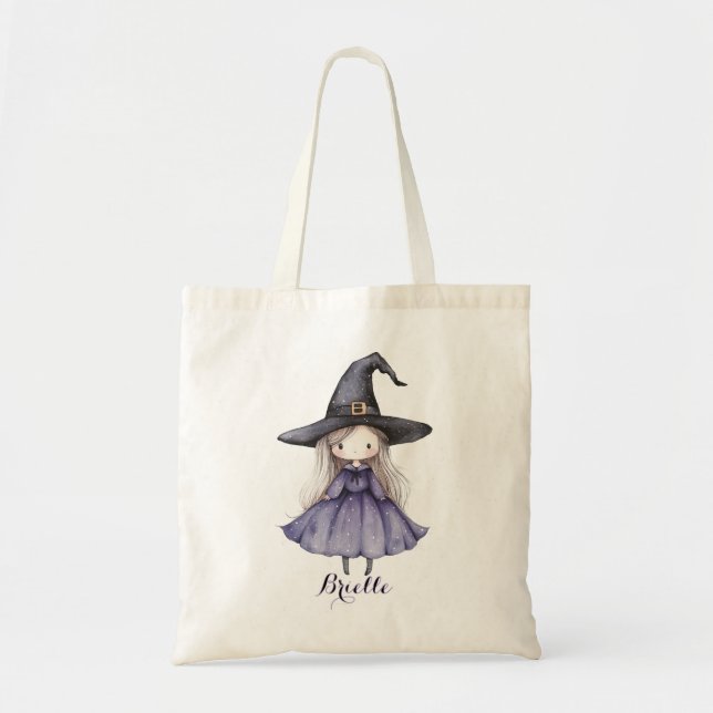 Personalized Baby Witch Trick or Treat Bag Tragetasche (Vorne)