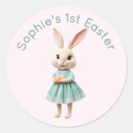 Personalized Baby's First Easter Sticker - Cute 3D