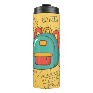 Personalized Back to School Backpack & Doodles Thermosbecher
