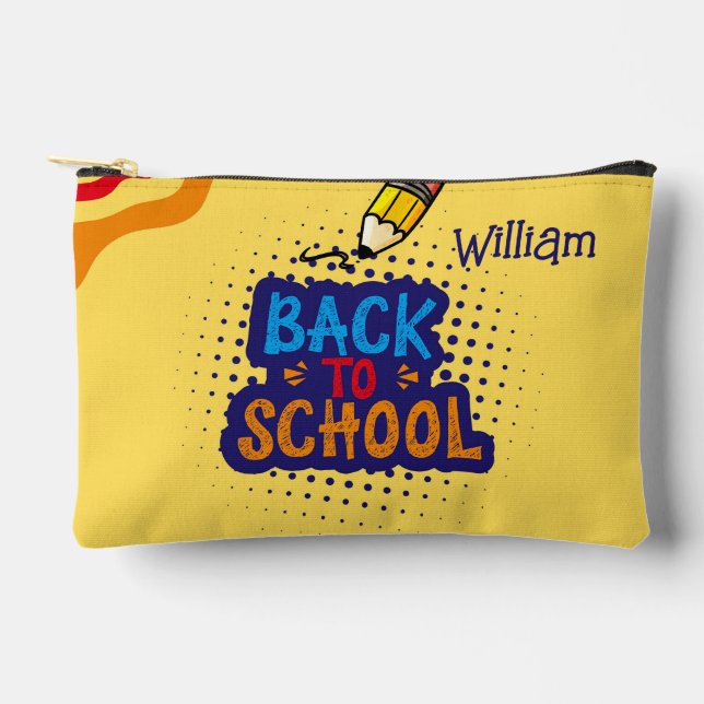 Personalized "Back To School" Fun Doodle Zubehörtasche (Vorderseite)