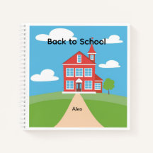 Personalized Back to School Notebook with Building