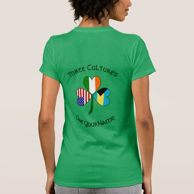 Personalized Bahamas Ireland USA Shamrock Women’s T-Shirt (Rückseite)