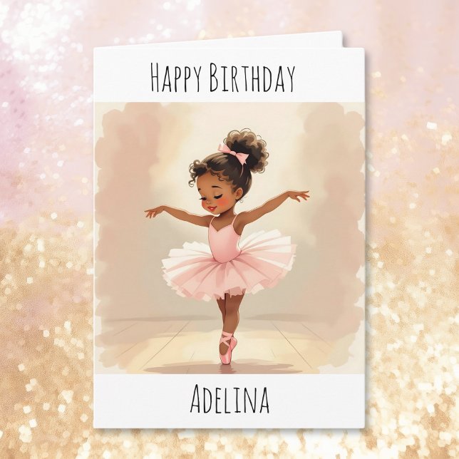 Personalized Ballerina Birthday + Coloring Page Karte (Von Creator hochgeladen)