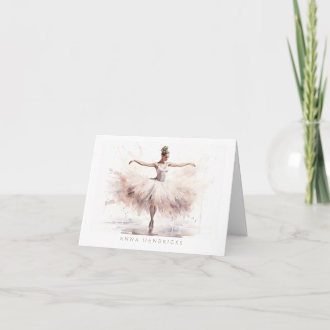 Personalized Ballet Thank You Note Card Stationery Dankeskarte (Vorderseite)