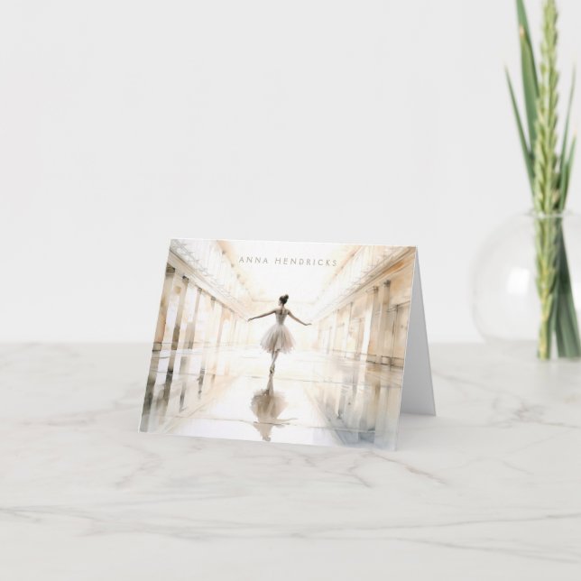 Personalized Ballet Thank You Note Card Stationery Dankeskarte (Vorderseite)