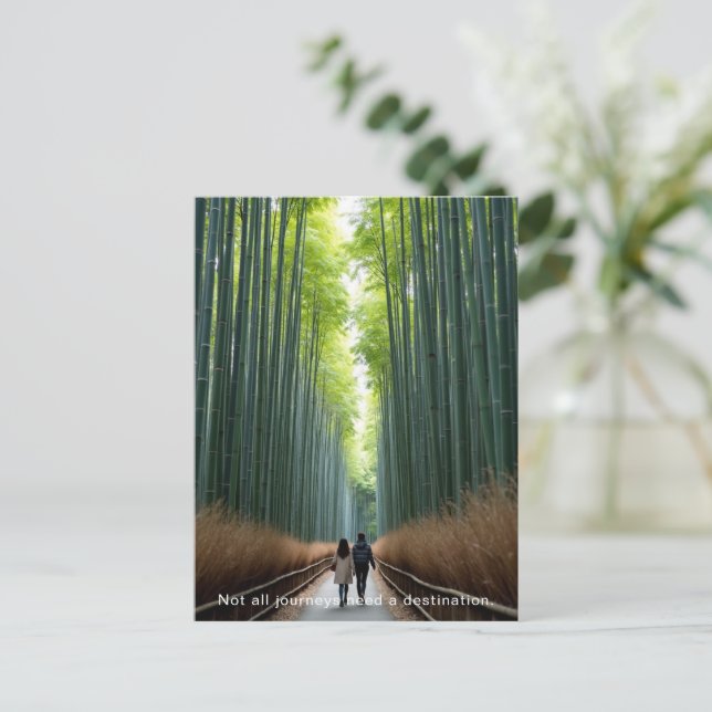 Personalized Bamboo Forest Walk Postkarte (Stehend Vorderseite)