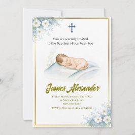 Personalized Baptism Ceremony Baby Boy  Einladung